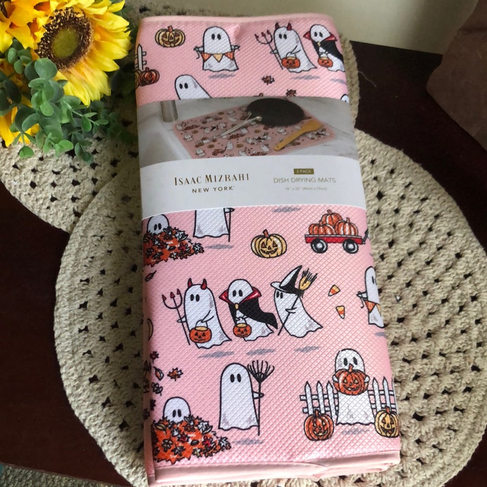 Isaac Mizrahi Pink Ghost Dish Drying Mats